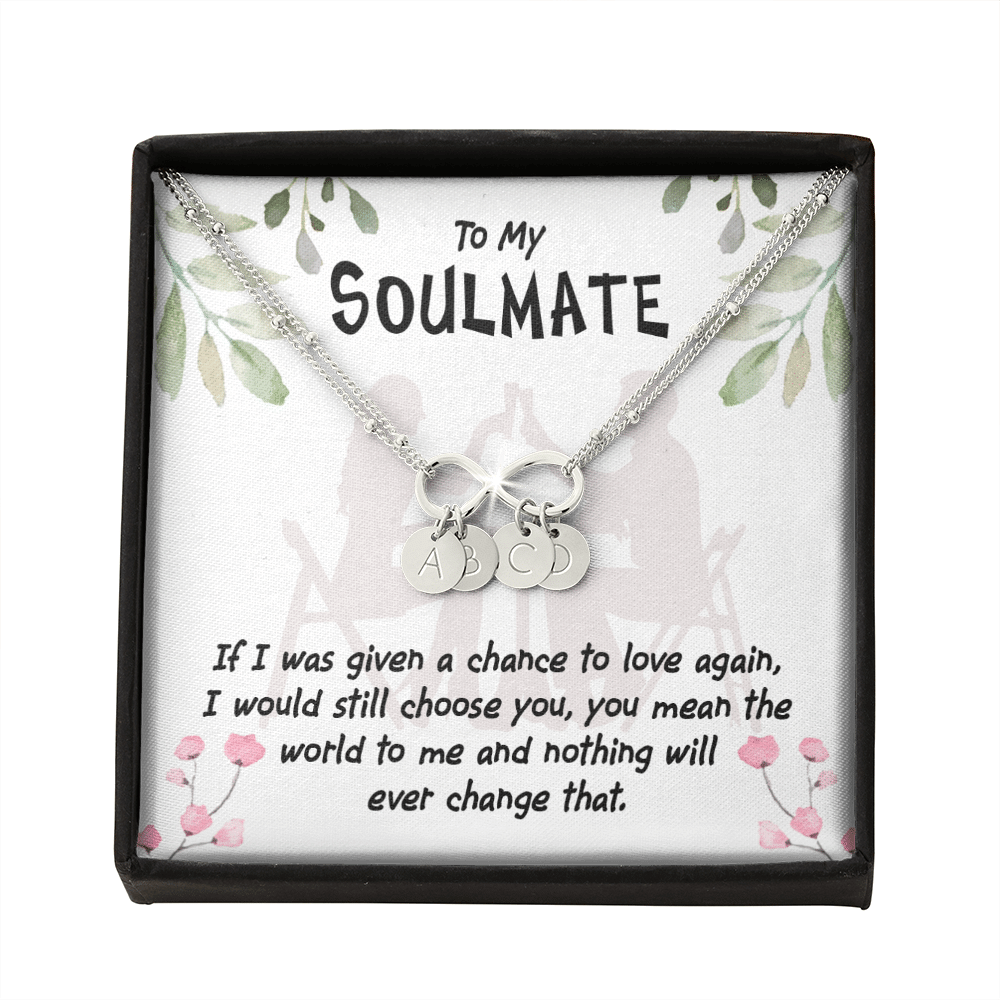 To My Girlfriend You Mean The World Infinity Bracelet With Initial Charms - Infinity Bracelet