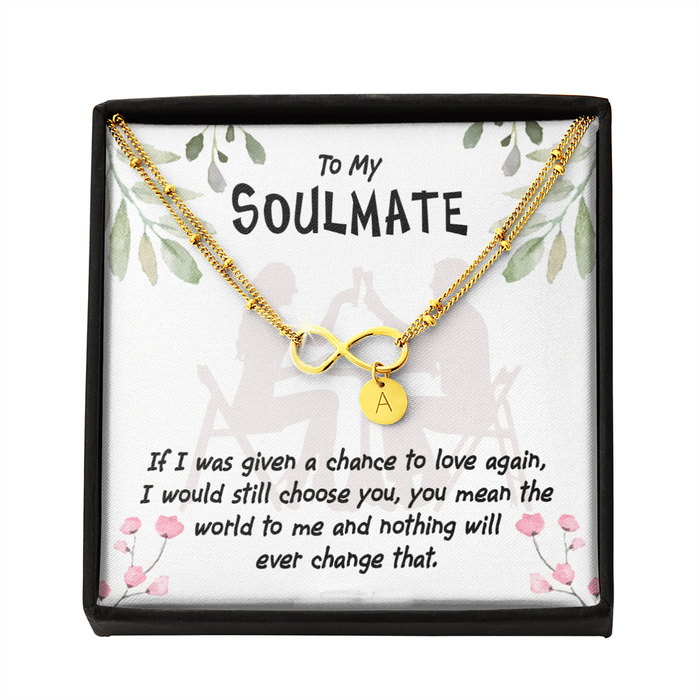 To My Girlfriend You Mean The World Infinity Bracelet With Initial Charms - Infinity Bracelet