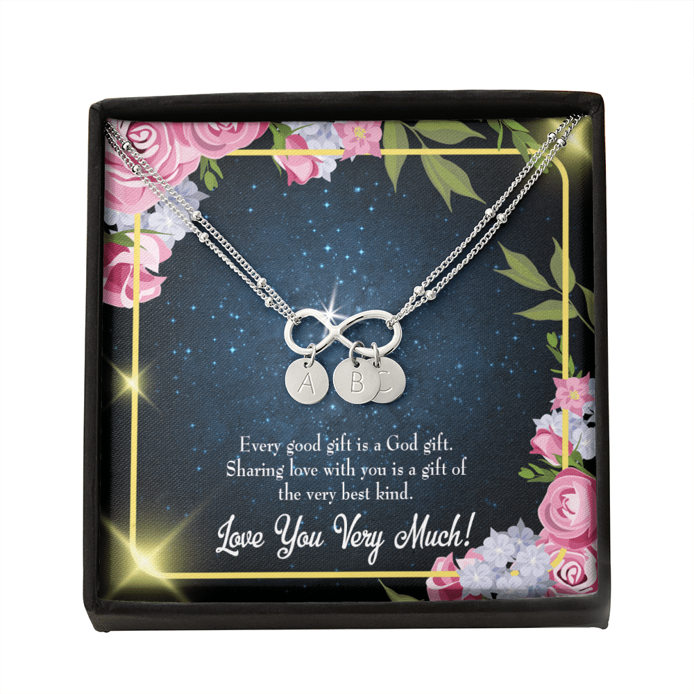 To My Wife Every Good Gift Infinity Bracelet With Initial Charms - Infinity Bracelet