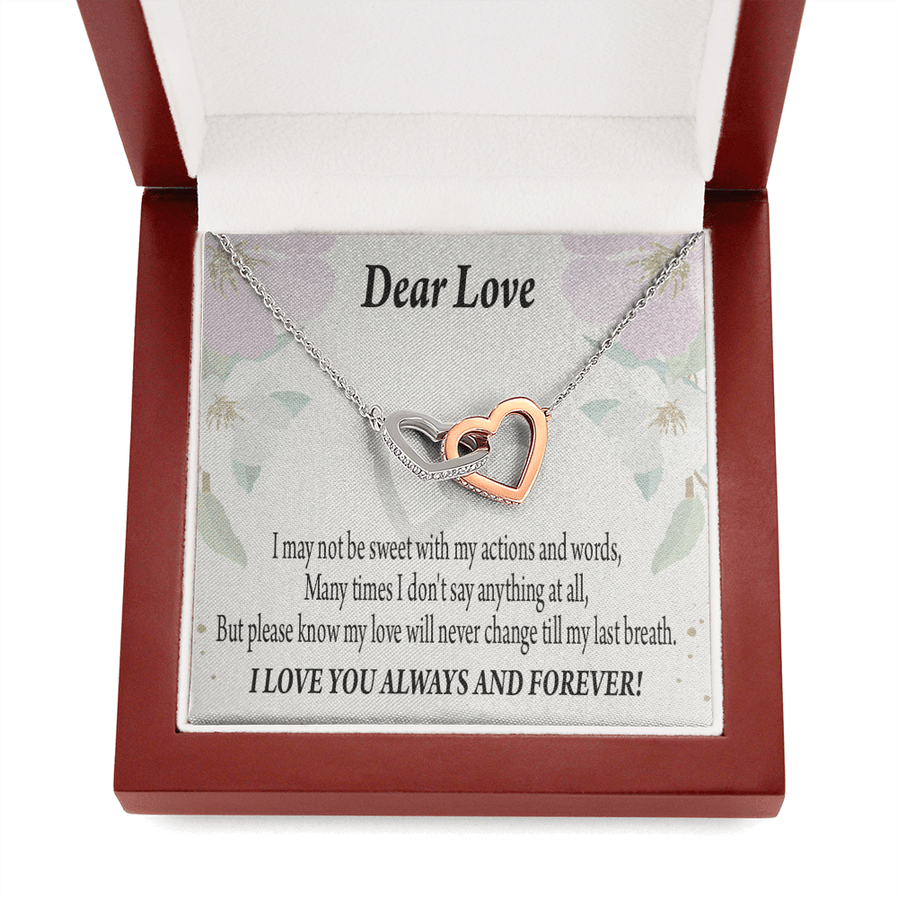 Wife Girlfriend Necklace Forever In Thoughts Inseparable Necklace Pendant 18k Rose Gold Finish 16� - Interlocking Hearts Necklace