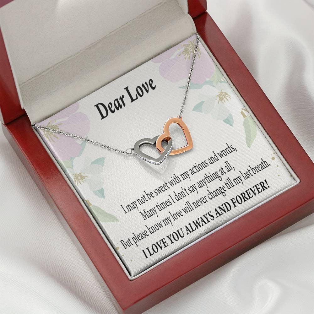 Wife Girlfriend Necklace Forever In Thoughts Inseparable Necklace Pendant 18k Rose Gold Finish 16� - Interlocking Hearts Necklace