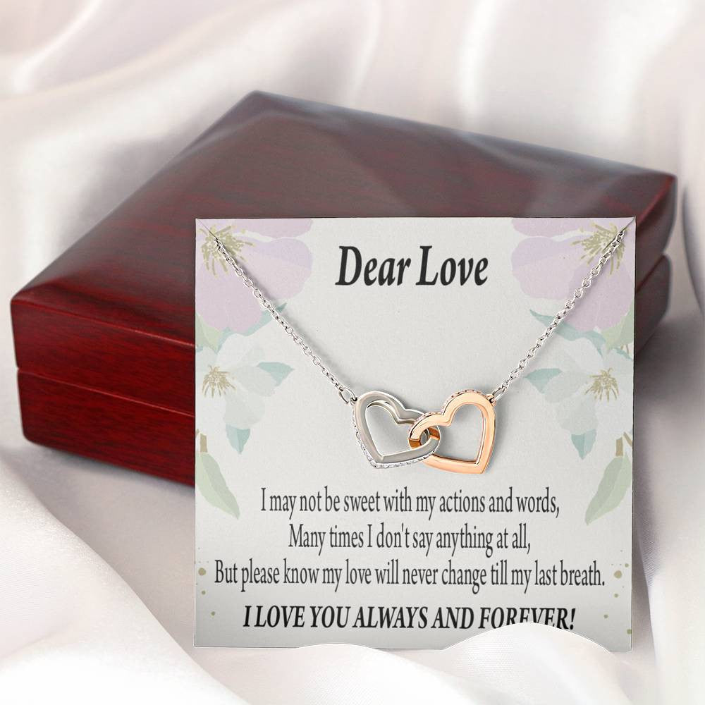 Wife Girlfriend Necklace Forever In Thoughts Inseparable Necklace Pendant 18k Rose Gold Finish 16� - Interlocking Hearts Necklace