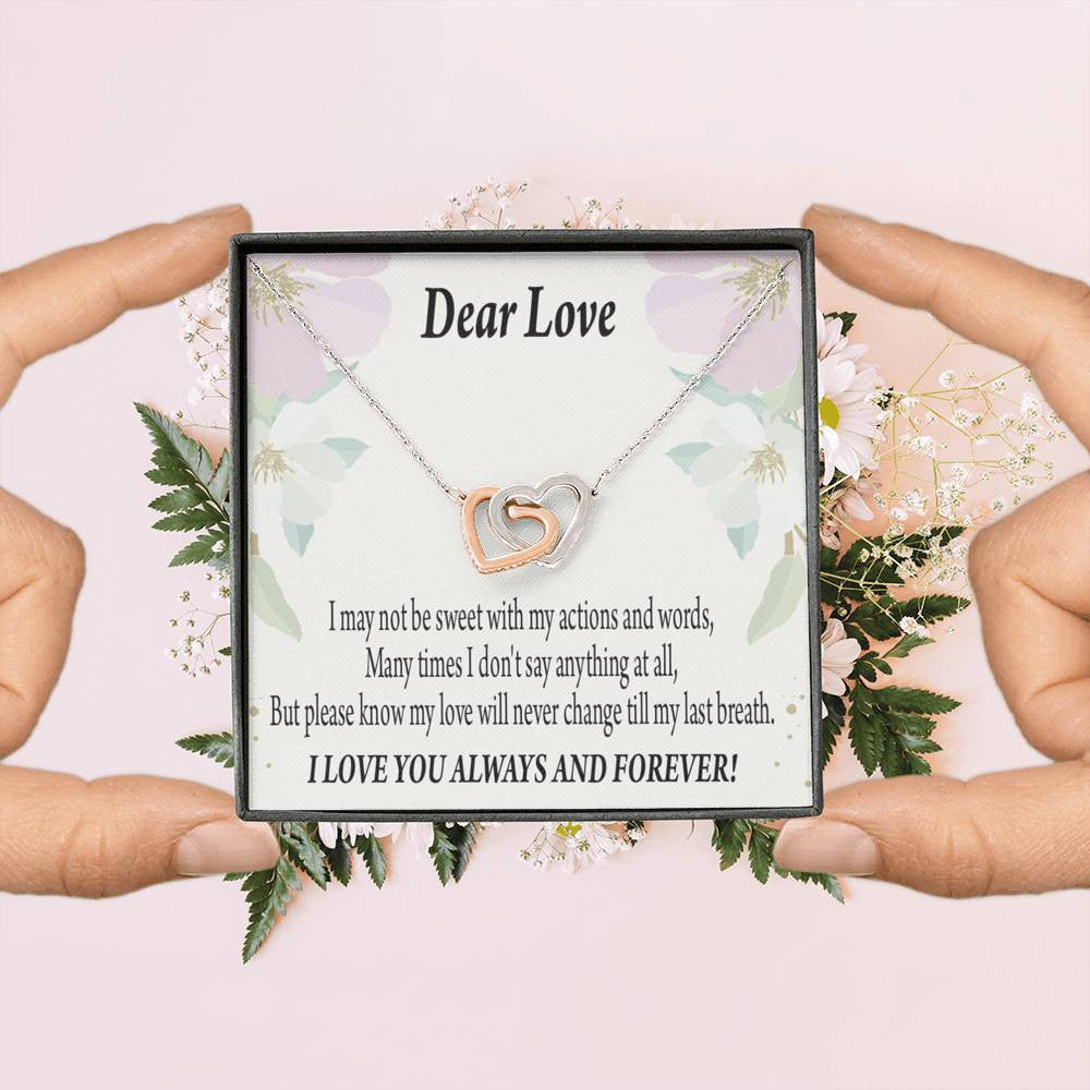 Wife Girlfriend Necklace Forever In Thoughts Inseparable Necklace Pendant 18k Rose Gold Finish 16� - Interlocking Hearts Necklace