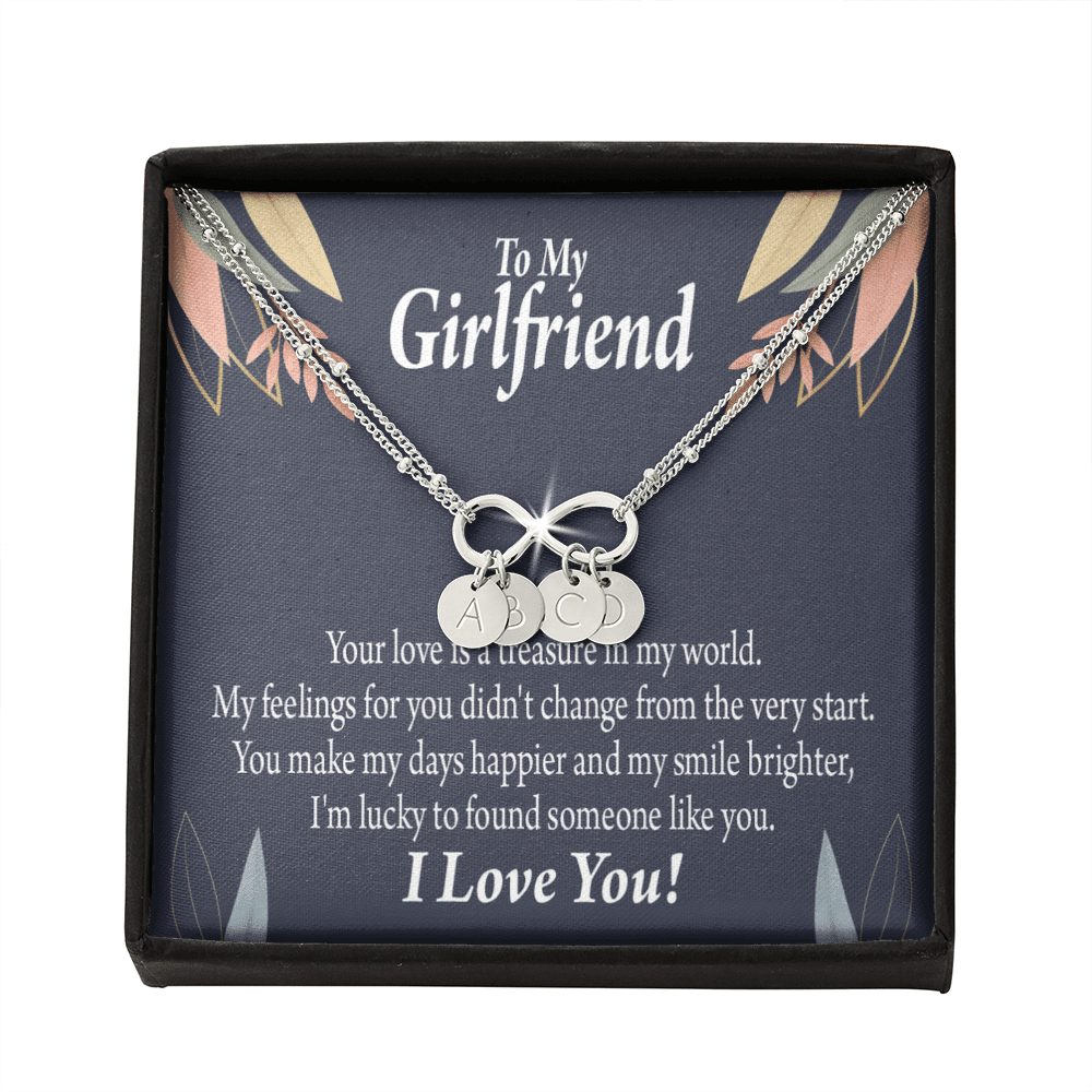 To My Girlfriend You Are My Treasure Infinity Bracelet With Initial Charms - Infinity Bracelet