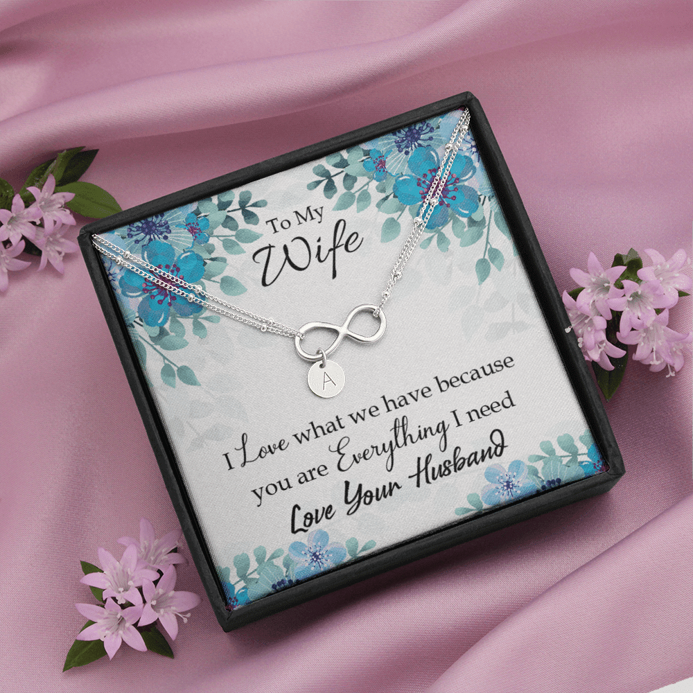 To My Wife When You Love Infinity Bracelet With Initial Charms - Infinity Bracelet