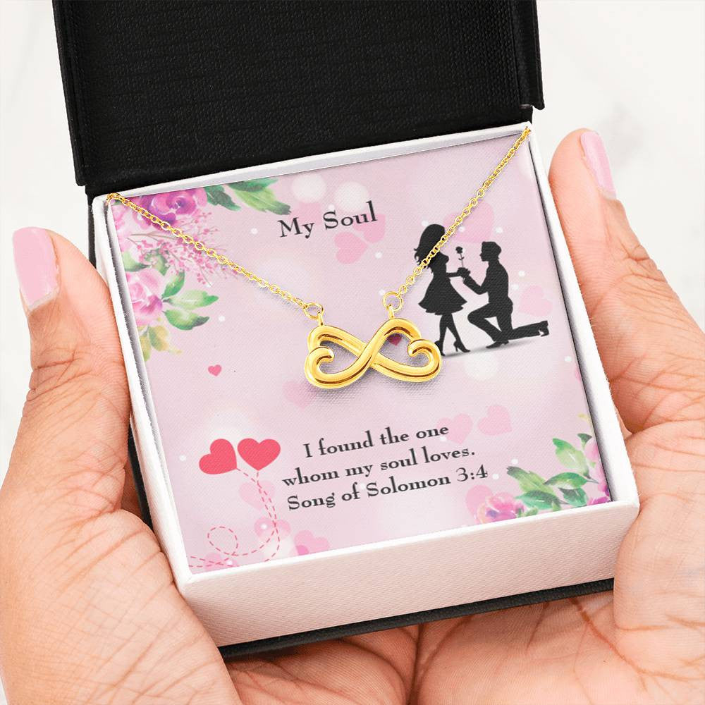 Wife Fiancee Girlfriend Giftmy Soull Infinity Pendant Stainless Steel Necklace Bible Verse Message - Infinity Love Necklace