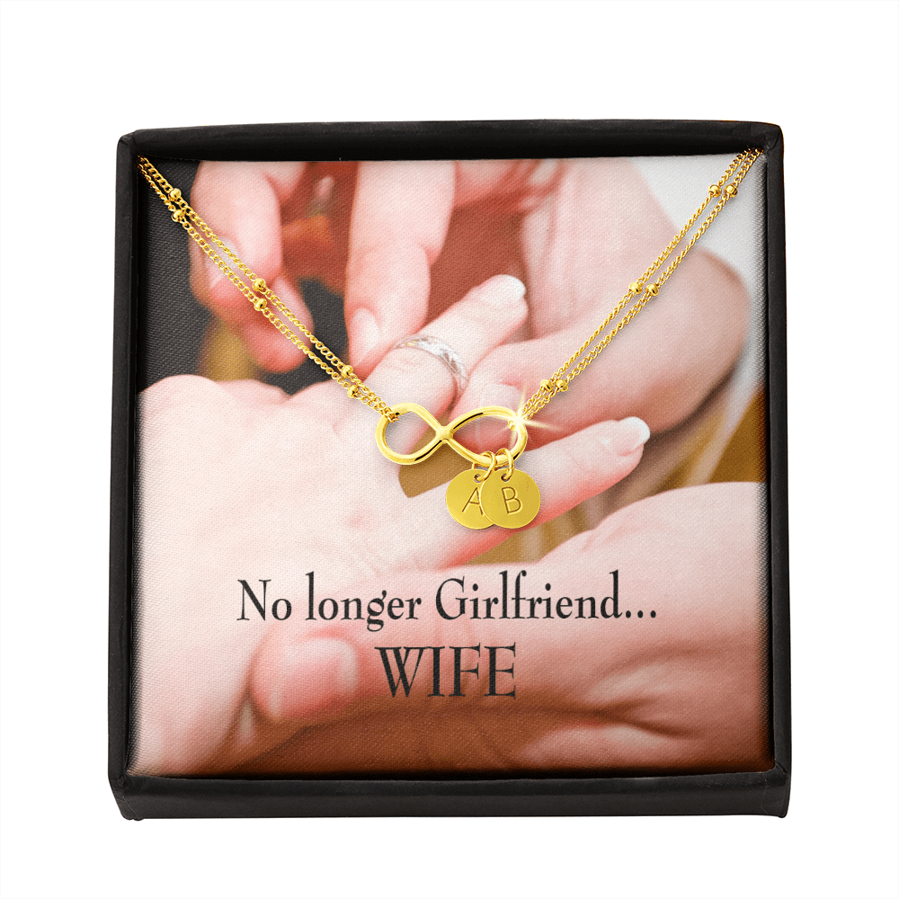 To My Future Wife No Longer Girlfriend Infinity Bracelet With Initial Charms - Infinity Bracelet