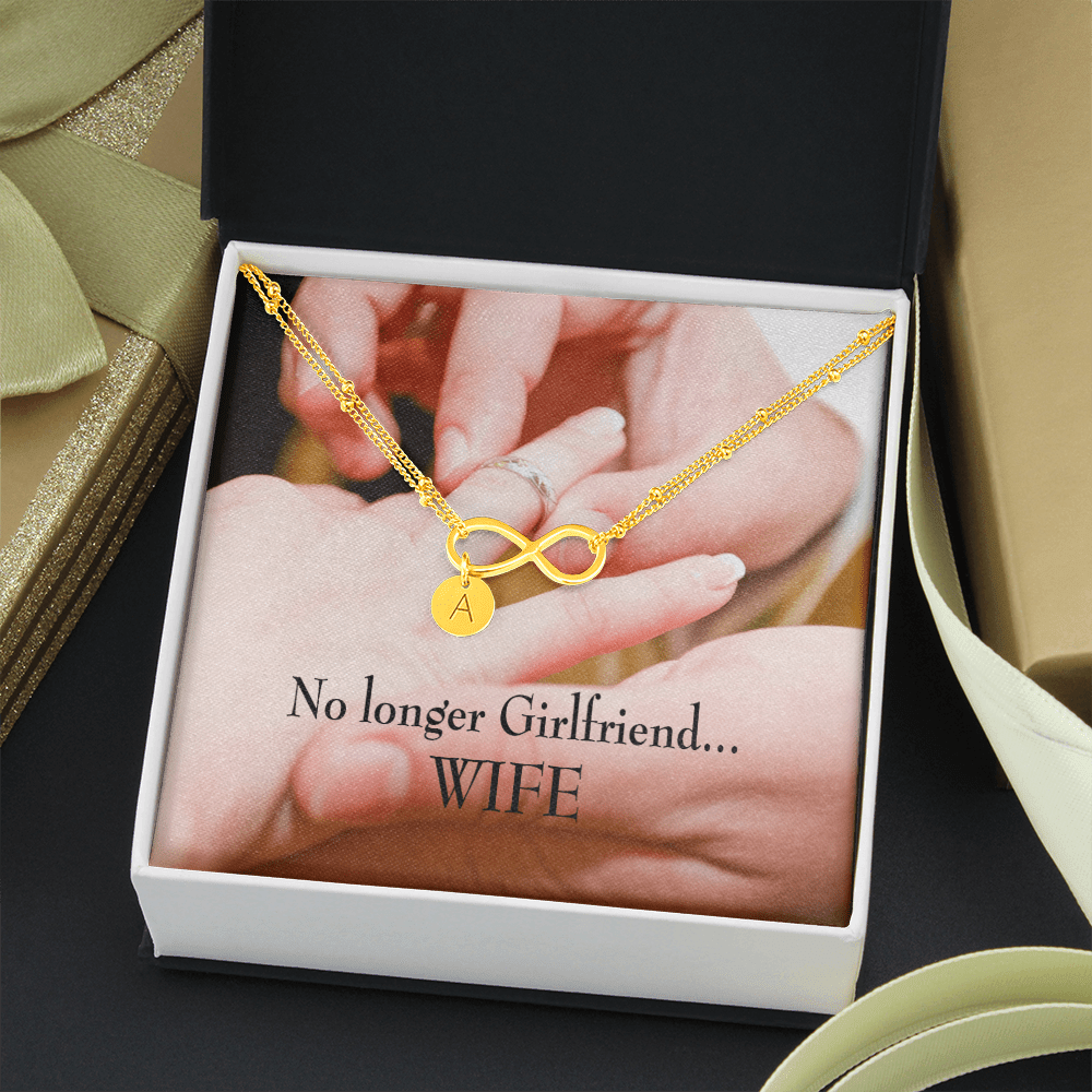 To My Future Wife No Longer Girlfriend Infinity Bracelet With Initial Charms - Infinity Bracelet