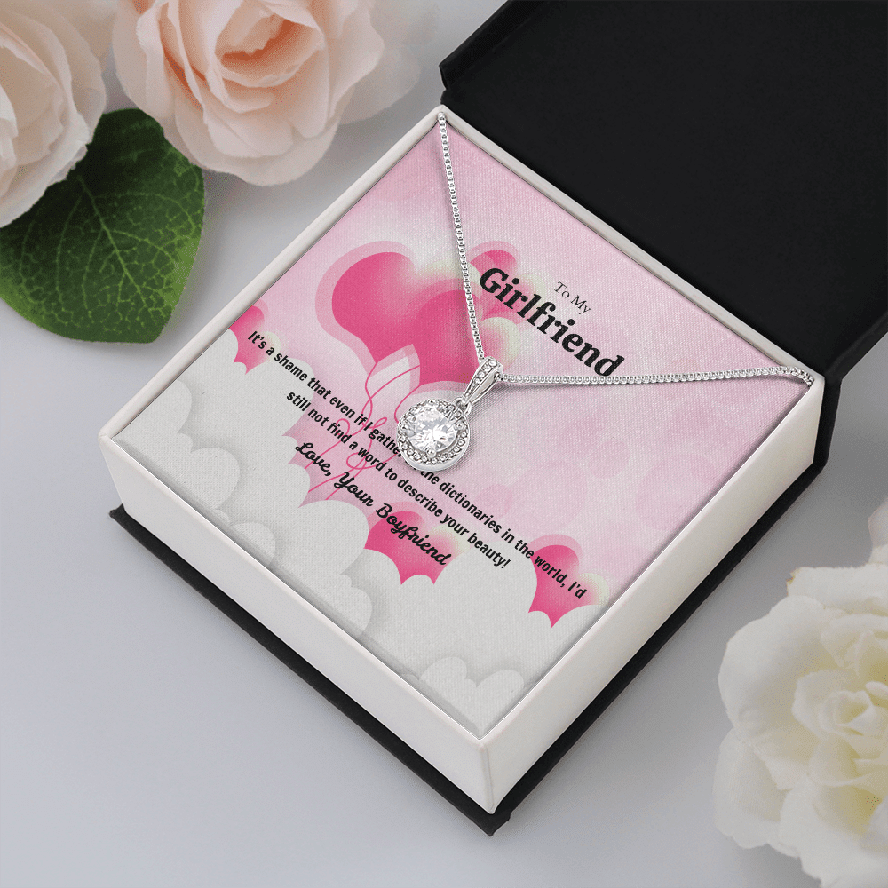 To My Girlfriend Valentines Gift No Word to Describe Your Beauty Heart Balloon Eternal Union Necklace - Eternal Hope