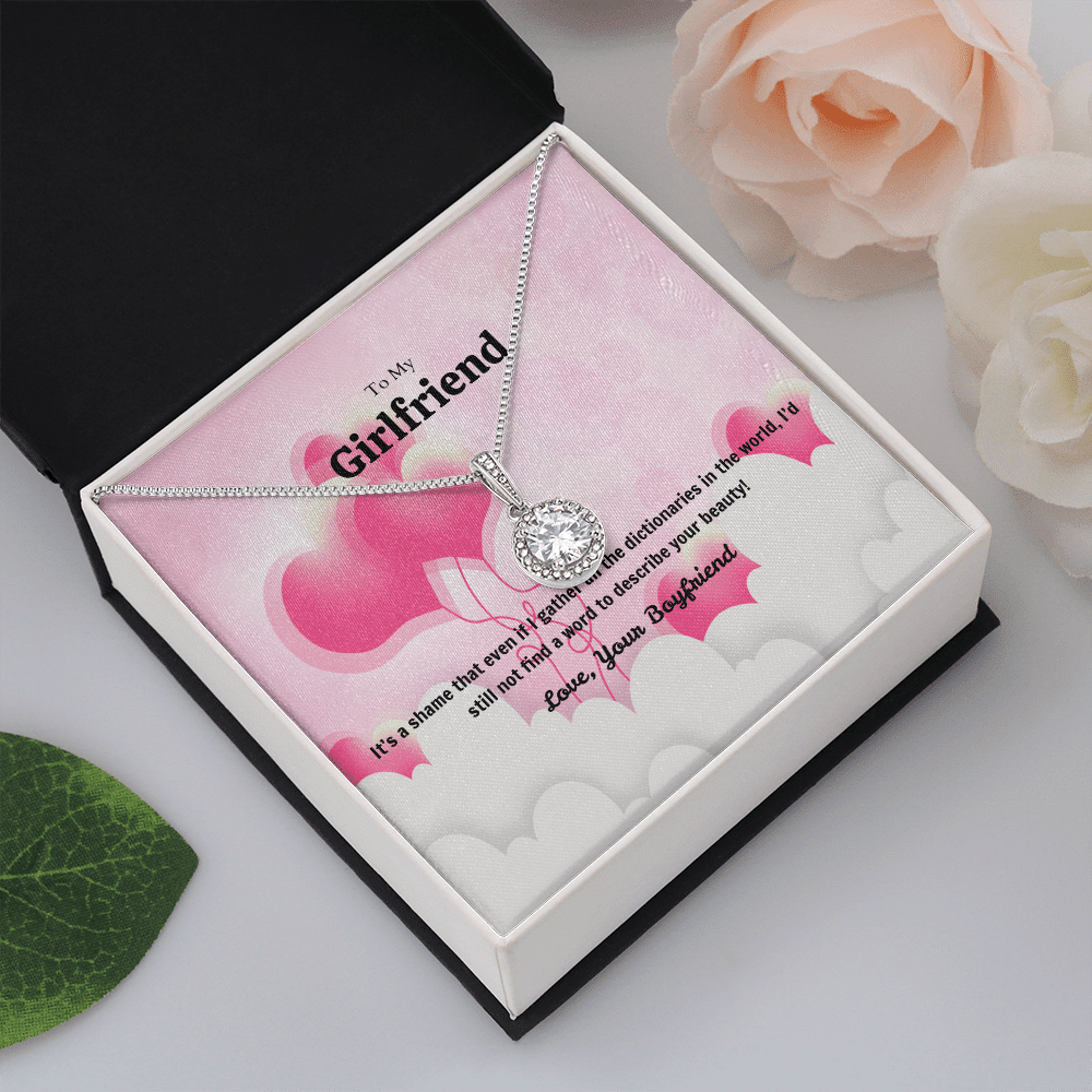 To My Girlfriend Valentines Gift No Word to Describe Your Beauty Heart Balloon Eternal Union Necklace - Eternal Hope