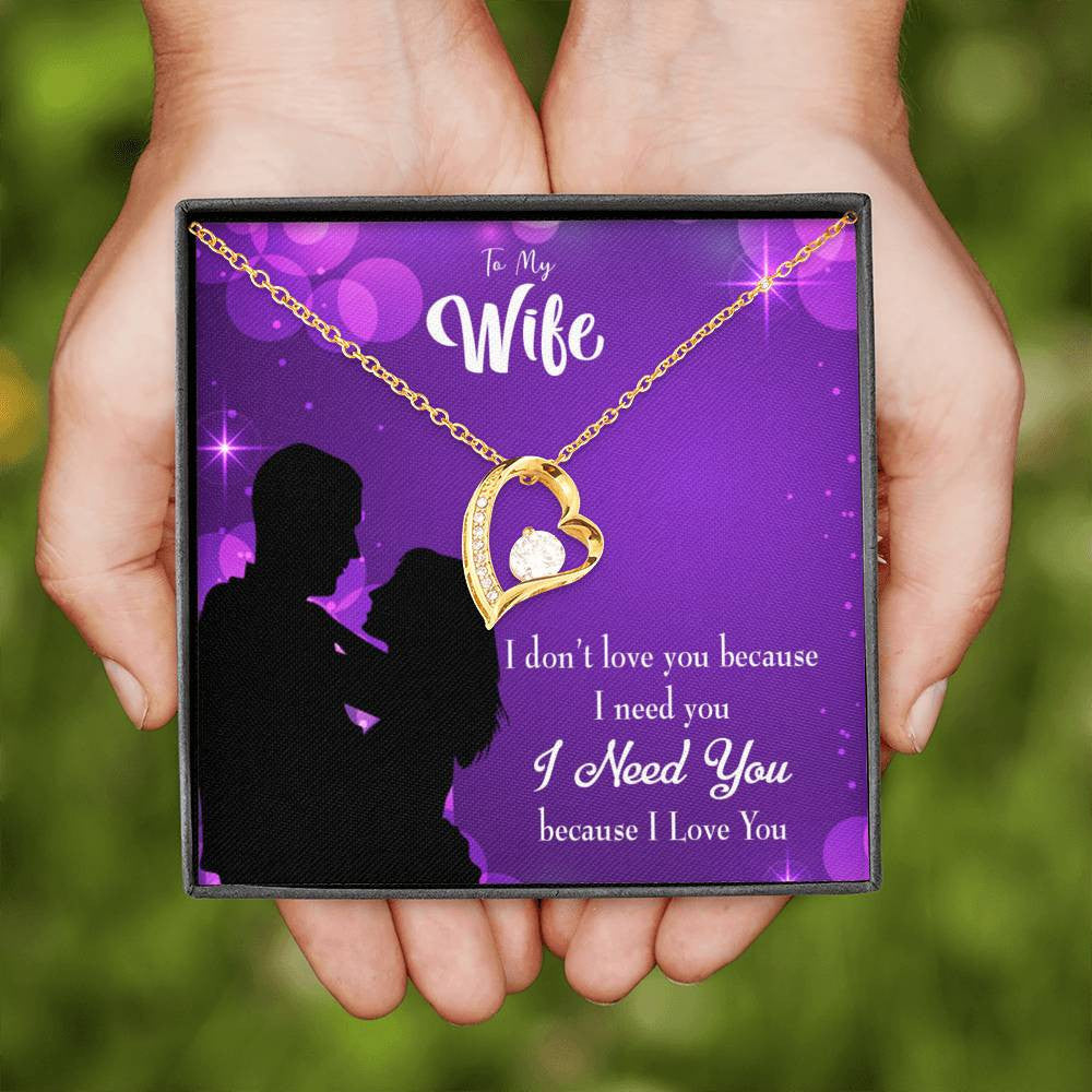 Gift For Wife Gift For Wife Because I Love You Forever Love NecklaceHeart Pendant Stainless Steel or 18k Gold - Forever Love Necklace Gift Idea For Woman