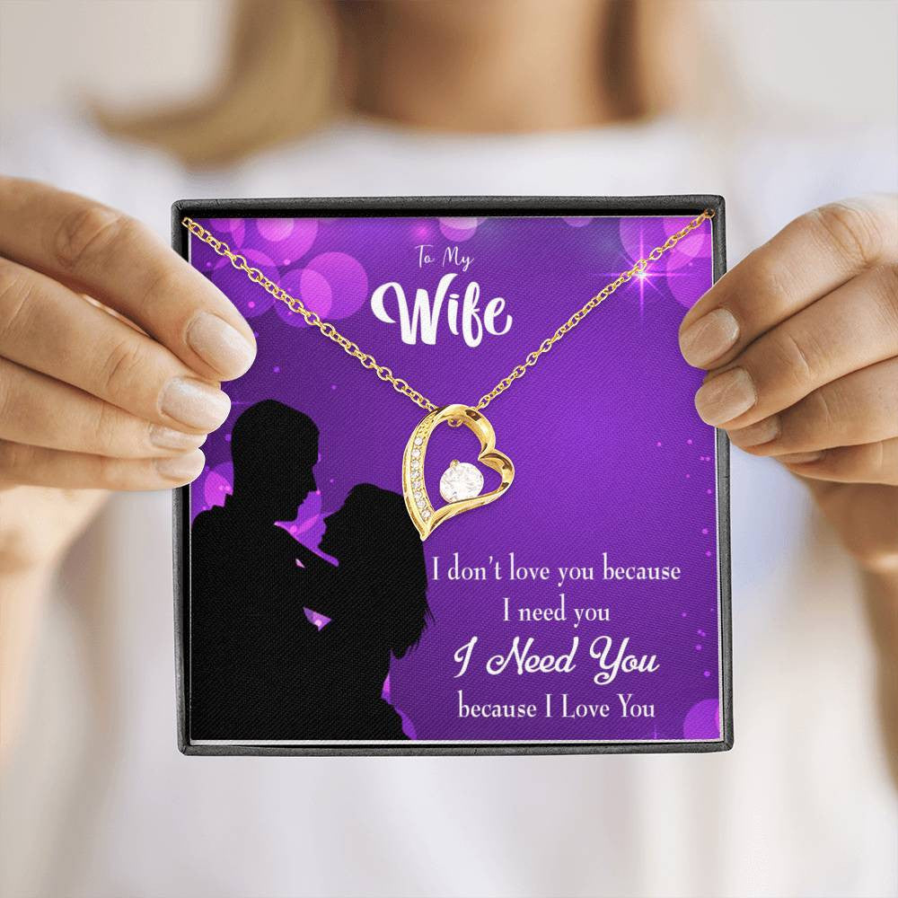 Gift For Wife Gift For Wife Because I Love You Forever Love NecklaceHeart Pendant Stainless Steel or 18k Gold - Forever Love Necklace Gift Idea For Woman