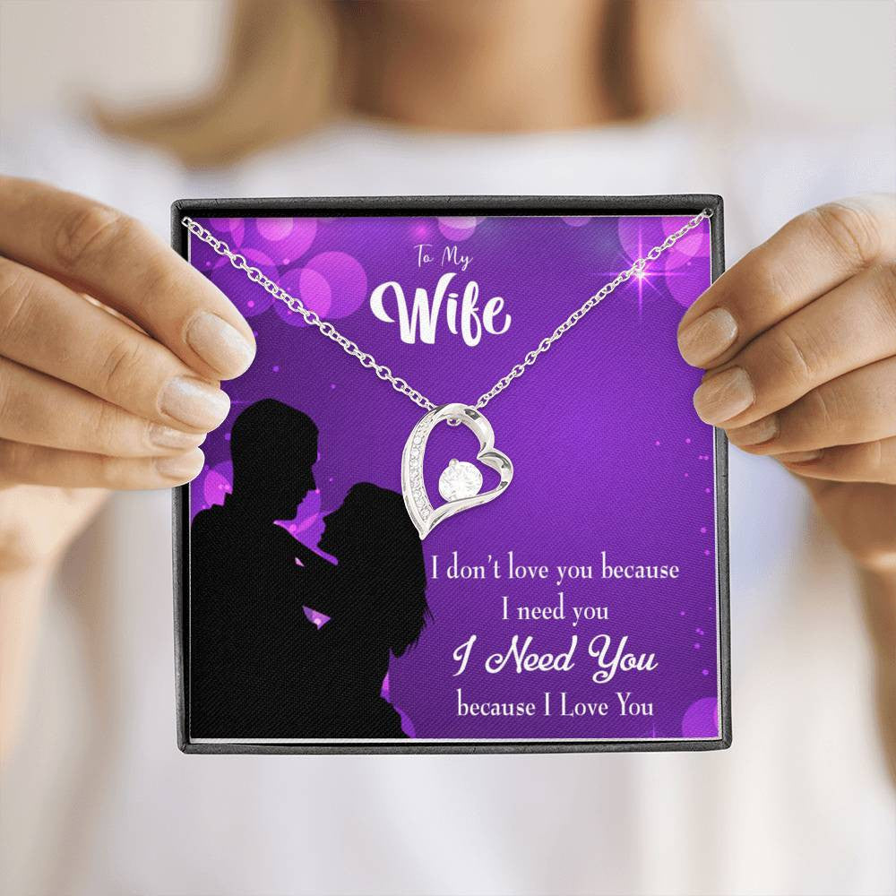Gift For Wife Gift For Wife Because I Love You Forever Love NecklaceHeart Pendant Stainless Steel or 18k Gold - Forever Love Necklace Gift Idea For Woman