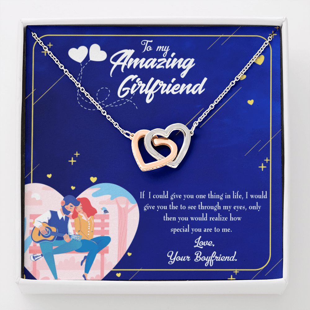 Future Wife Fiance Gift Boyfriend To Girlfriend Inseparable Love Pendant 18k Rose Gold Finish 16� Engagement Wedding Gift - Interlocking Hearts Necklace