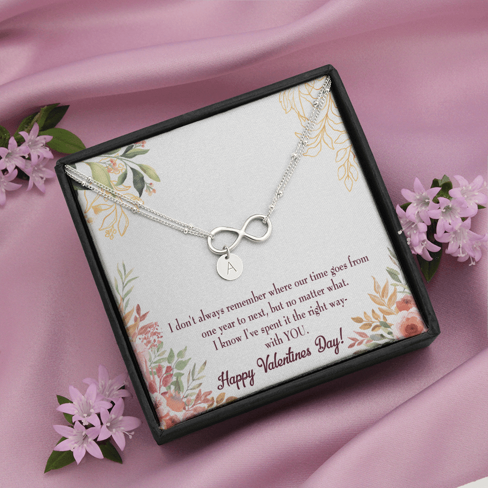 To My Girlfriend Time Well Spent Infinity Bracelet With Initial Charms - Infinity Bracelet