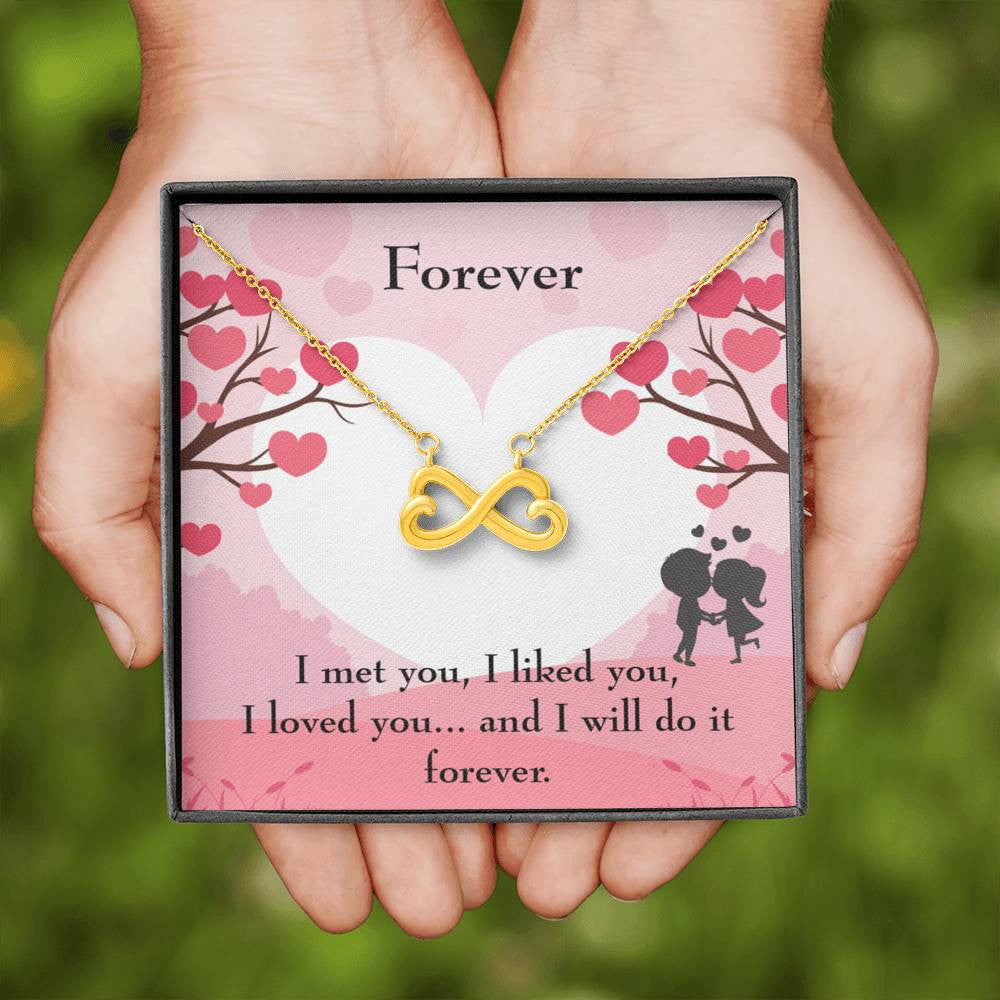 Forever Infinity Stainless Steel Pendant Message Card Wife Gift - Infinity Love Necklace