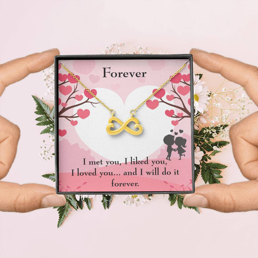Forever Infinity Stainless Steel Pendant Message Card Wife Gift - Infinity Love Necklace