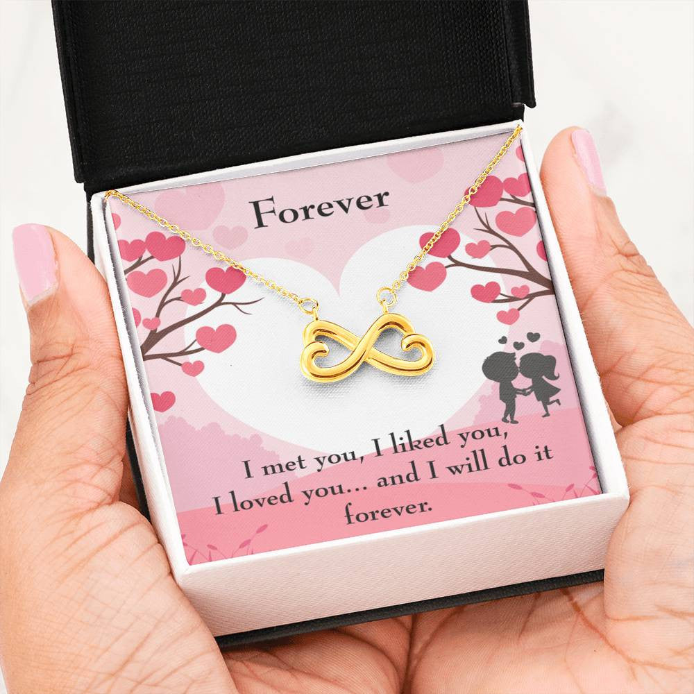 Forever Infinity Stainless Steel Pendant Message Card Wife Gift - Infinity Love Necklace