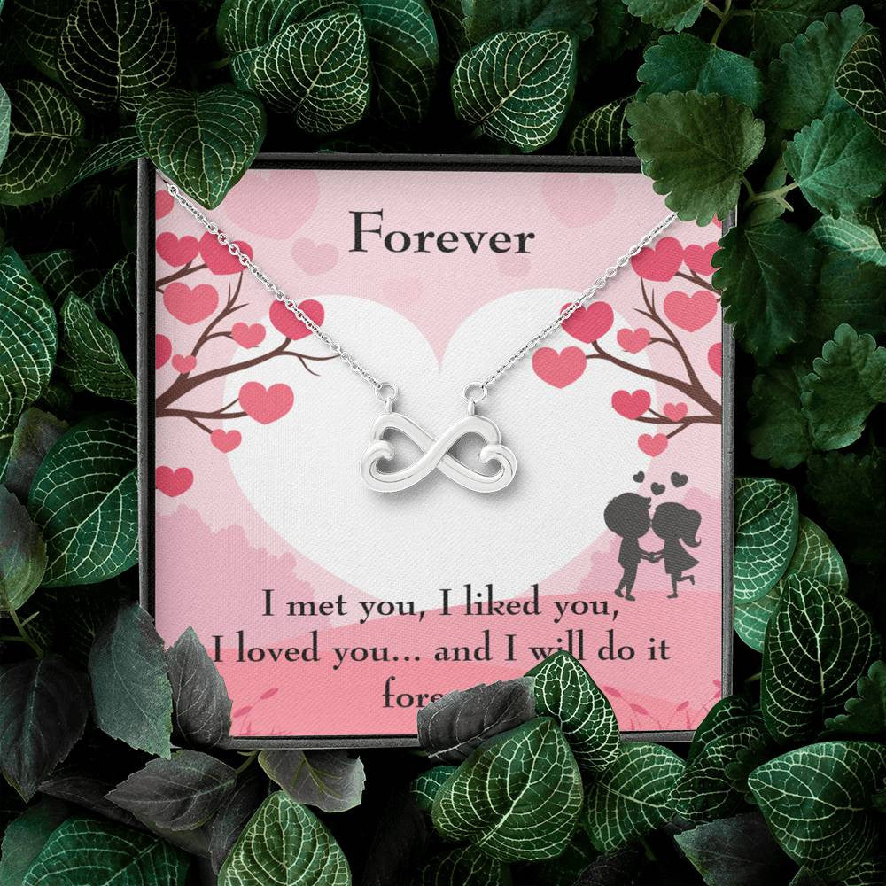 Forever Infinity Stainless Steel Pendant Message Card Wife Gift - Infinity Love Necklace