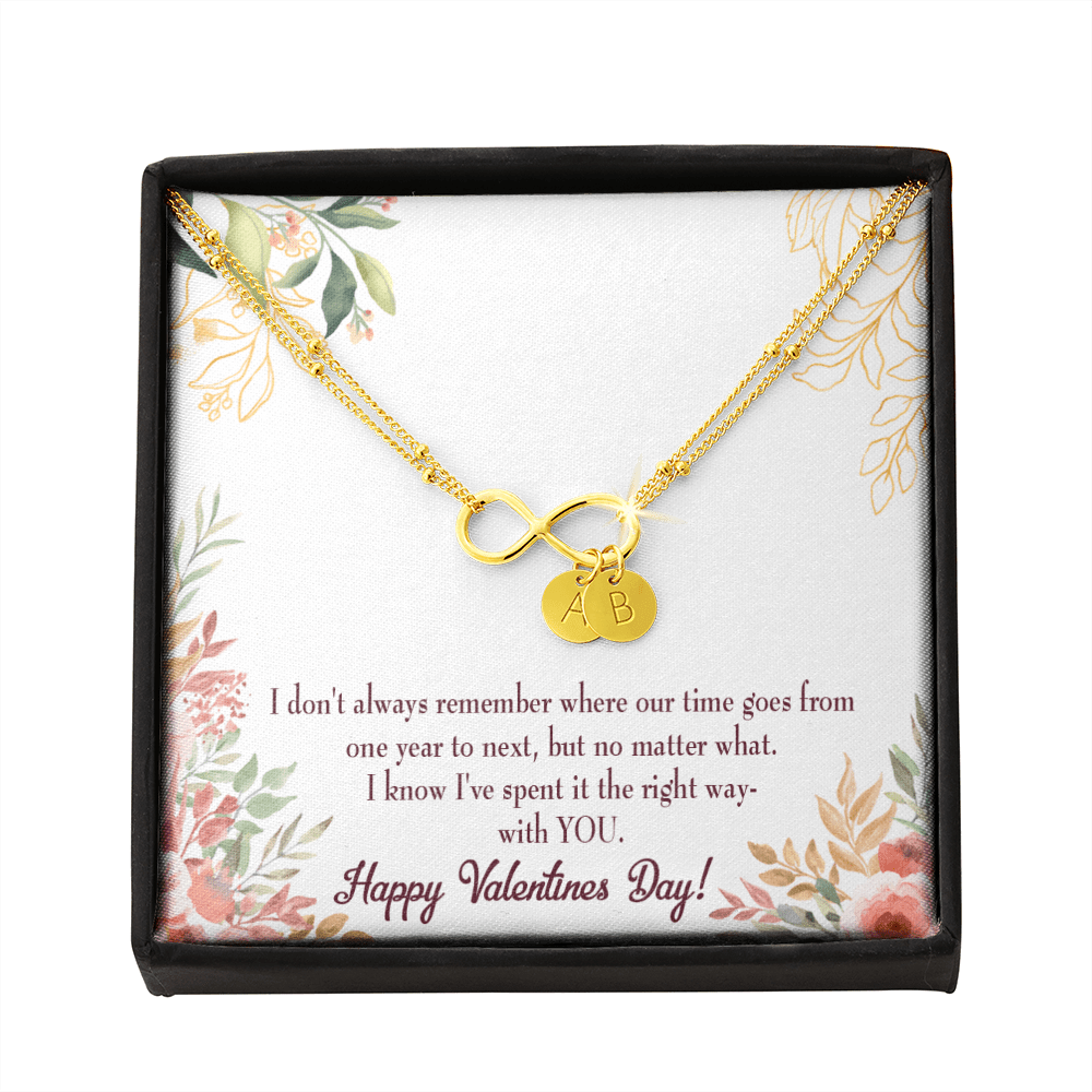 To My Girlfriend Time Well Spent Infinity Bracelet With Initial Charms - Infinity Bracelet