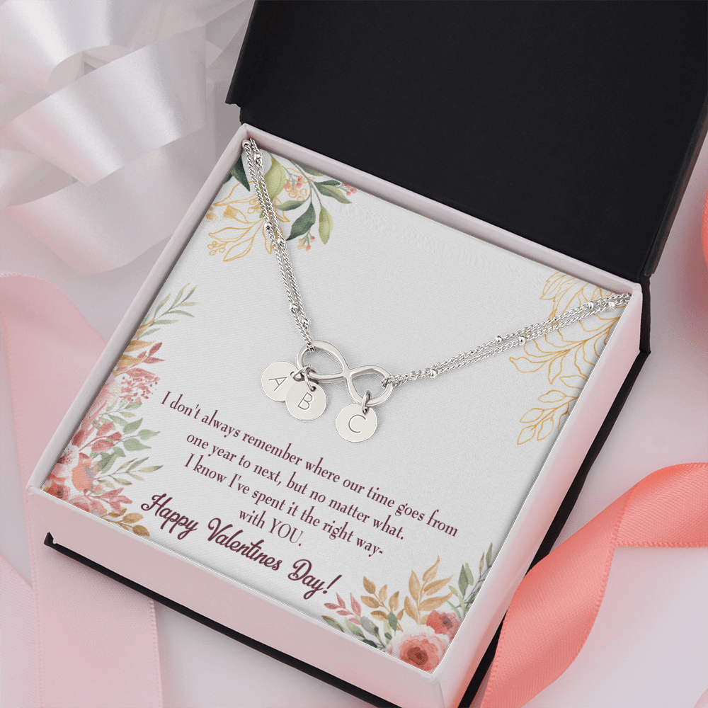 To My Girlfriend Time Well Spent Infinity Bracelet With Initial Charms - Infinity Bracelet