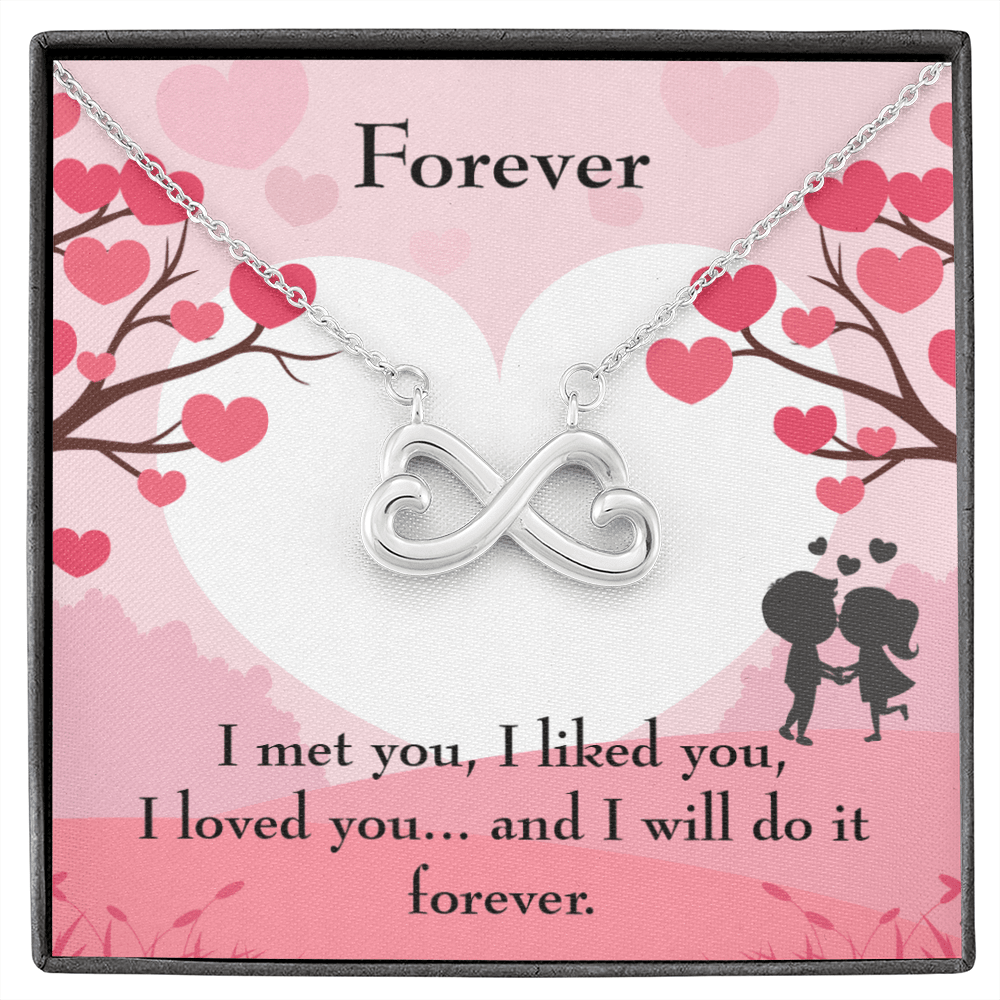 Forever Infinity Stainless Steel Pendant Message Card Wife Gift - Infinity Love Necklace