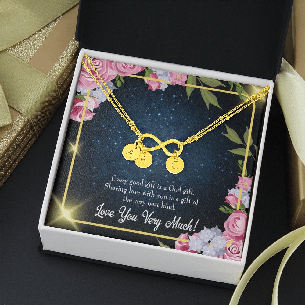 To My Wife Every Good Gift Infinity Bracelet With Initial Charms - Infinity Bracelet