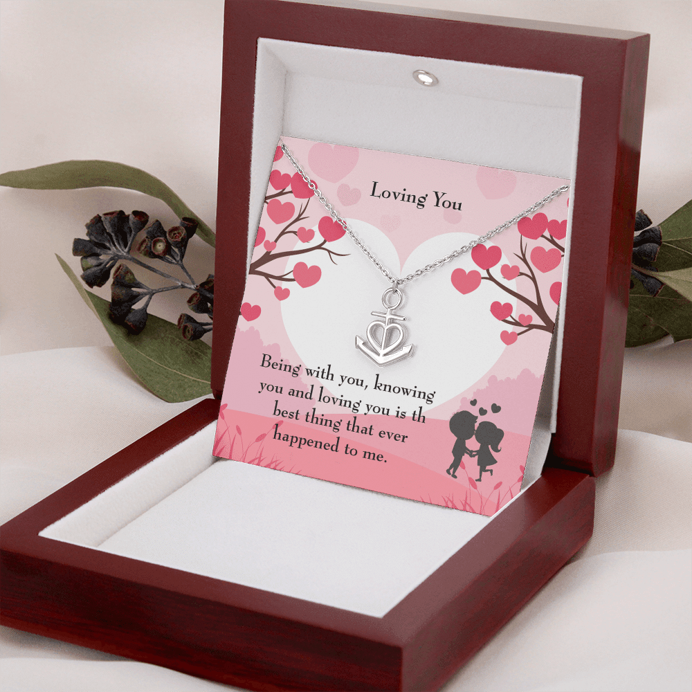 Wife Necklace Gift Loving You Anchor Pendant Message Card - Anchor Necklace Love Messages Gifts