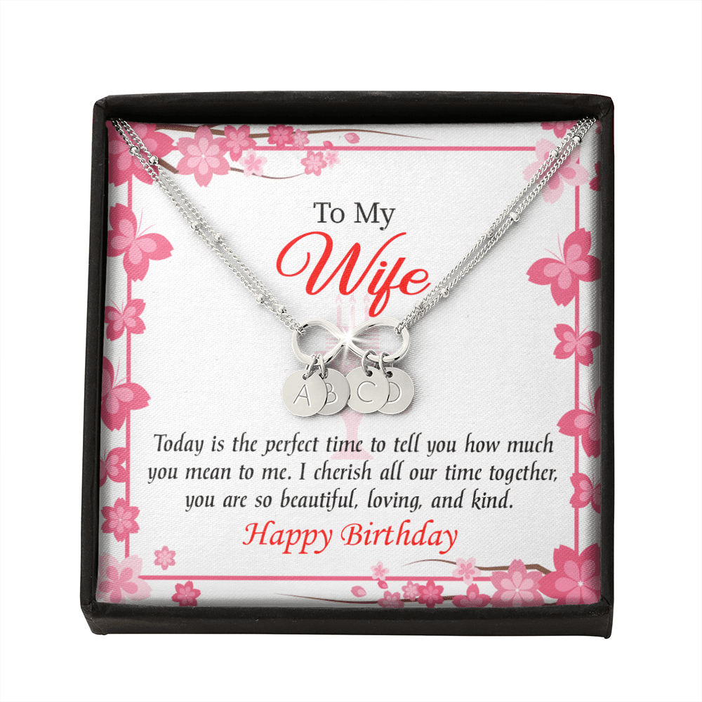 To My Wife Perfect Time Infinity Bracelet With Initial Charms - Infinity Bracelet