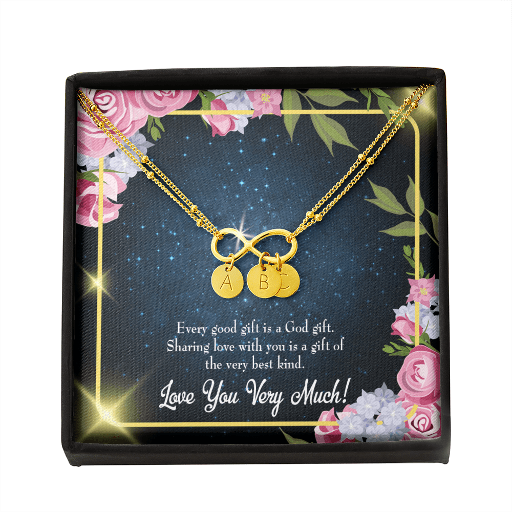 To My Wife Every Good Gift Infinity Bracelet With Initial Charms - Infinity Bracelet