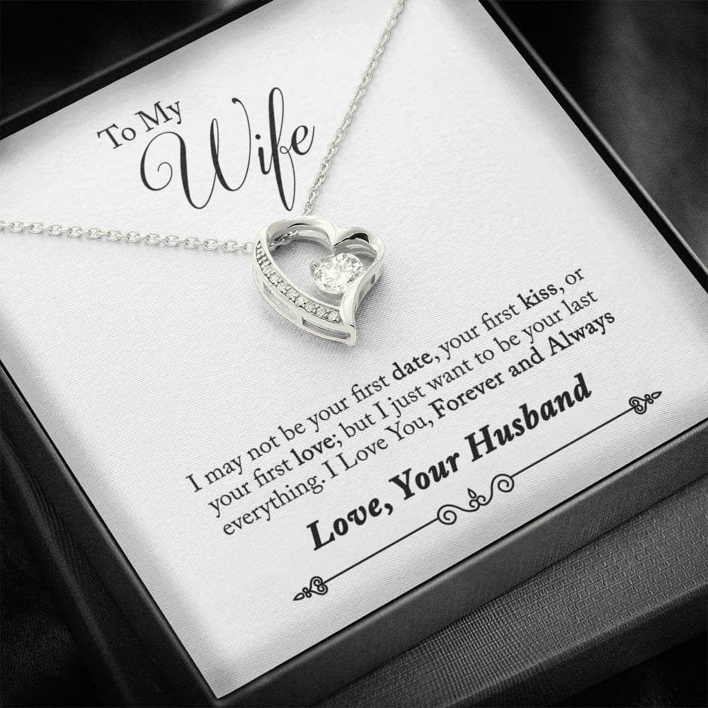 To My Wife Forever & Always Pendant 18k Gold or Stainless Steel 18" Necklace - Forever Love Necklace Gift Idea For Woman
