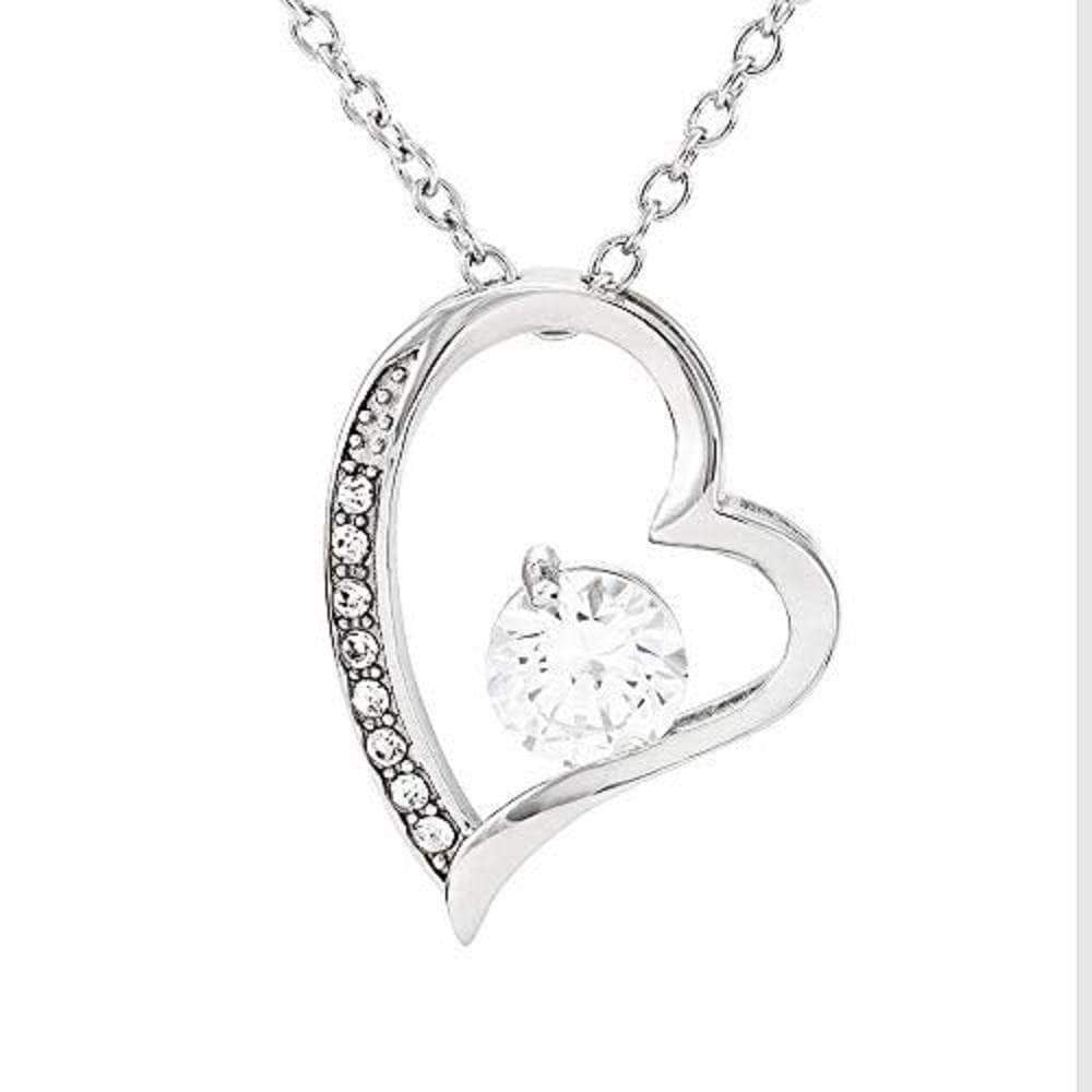 To My Wife You Make Me Smile Forever Pendant Necklace Message Card - Forever Love Necklace Gift Idea For Woman