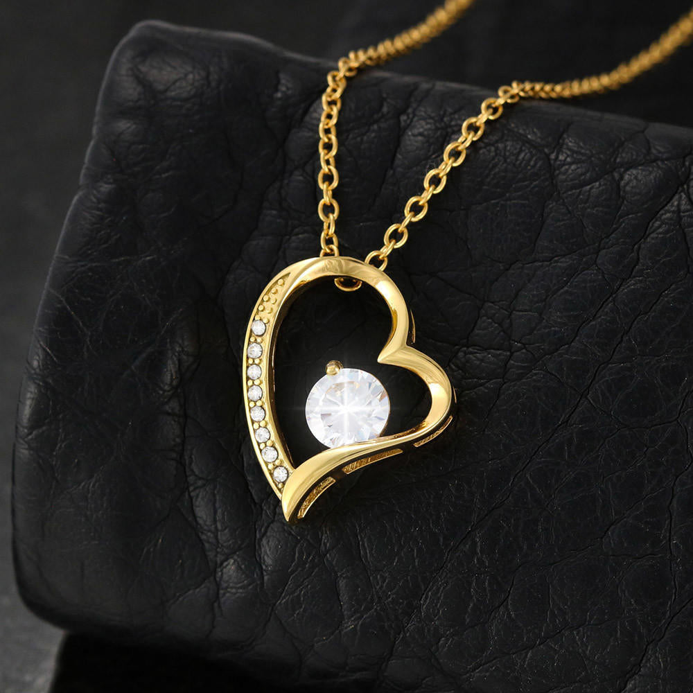 To My Wife Forever & Always Pendant 18k Gold or Stainless Steel 18" Necklace - Forever Love Necklace Gift Idea For Woman