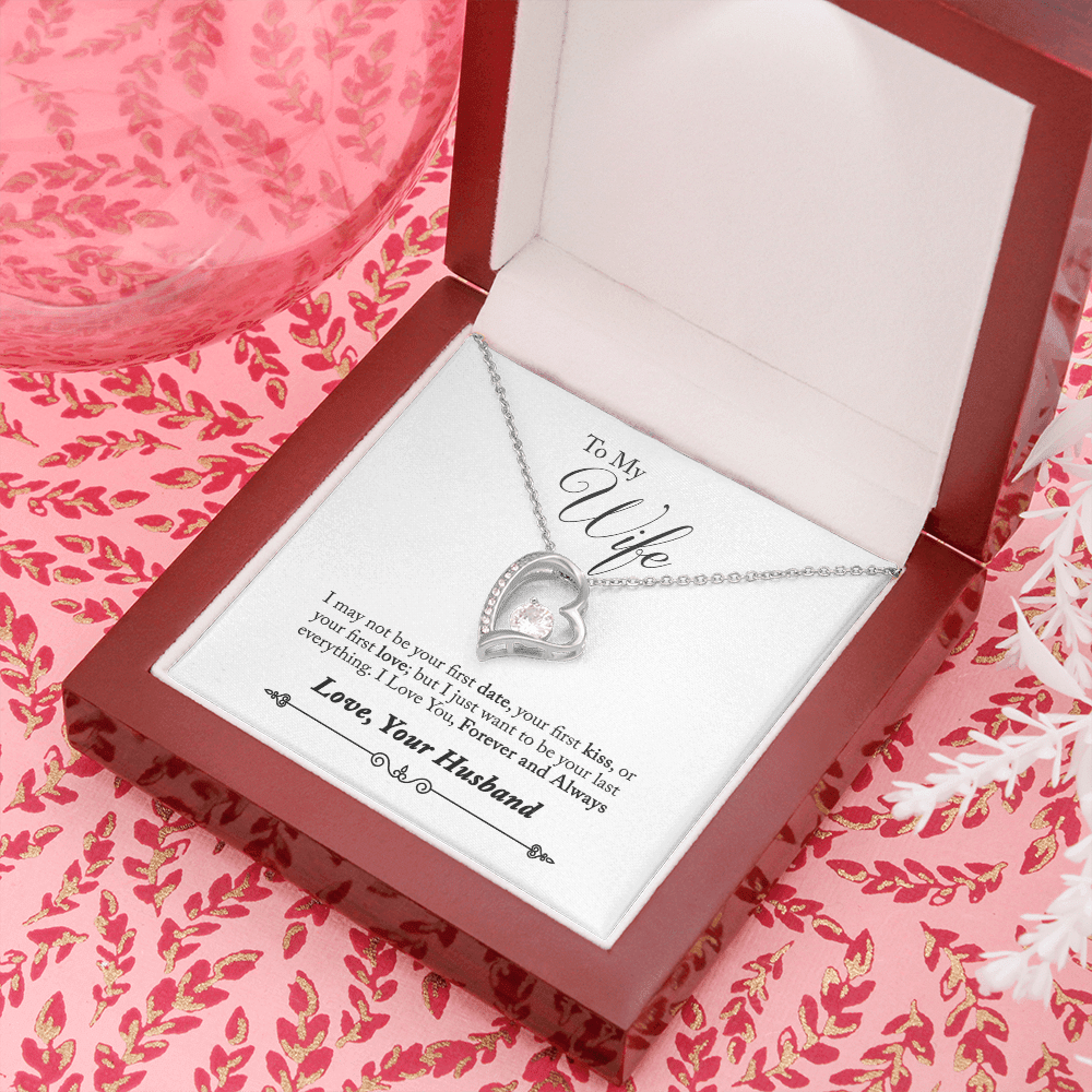 To My Wife Forever & Always Pendant 18k Gold or Stainless Steel 18" Necklace - Forever Love Necklace Gift Idea For Woman