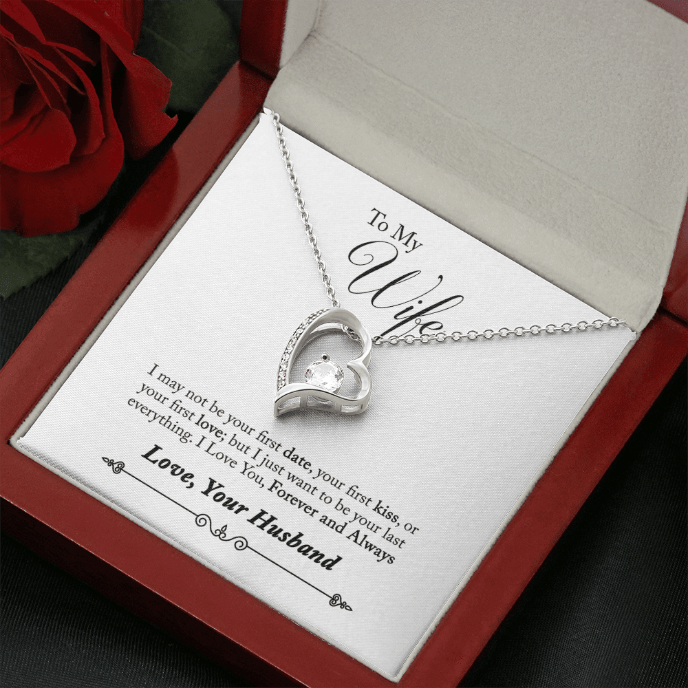 To My Wife Forever & Always Pendant 18k Gold or Stainless Steel 18" Necklace - Forever Love Necklace Gift Idea For Woman