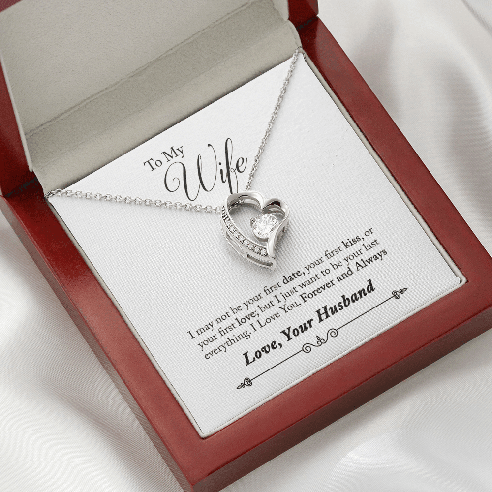 To My Wife Forever & Always Pendant 18k Gold or Stainless Steel 18" Necklace - Forever Love Necklace Gift Idea For Woman