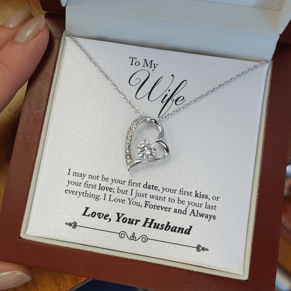 To My Wife Forever & Always Pendant 18k Gold or Stainless Steel 18" Necklace - Forever Love Necklace Gift Idea For Woman