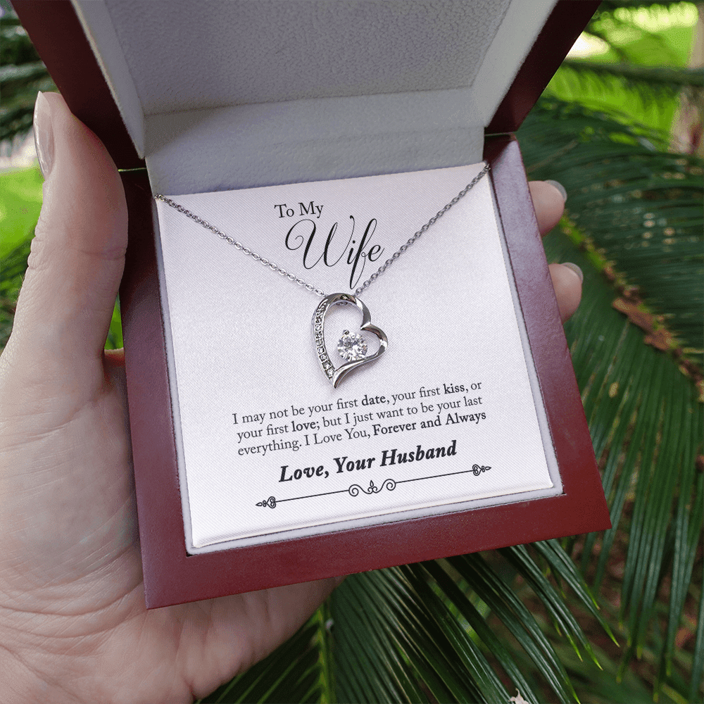 To My Wife Forever & Always Pendant 18k Gold or Stainless Steel 18" Necklace - Forever Love Necklace Gift Idea For Woman
