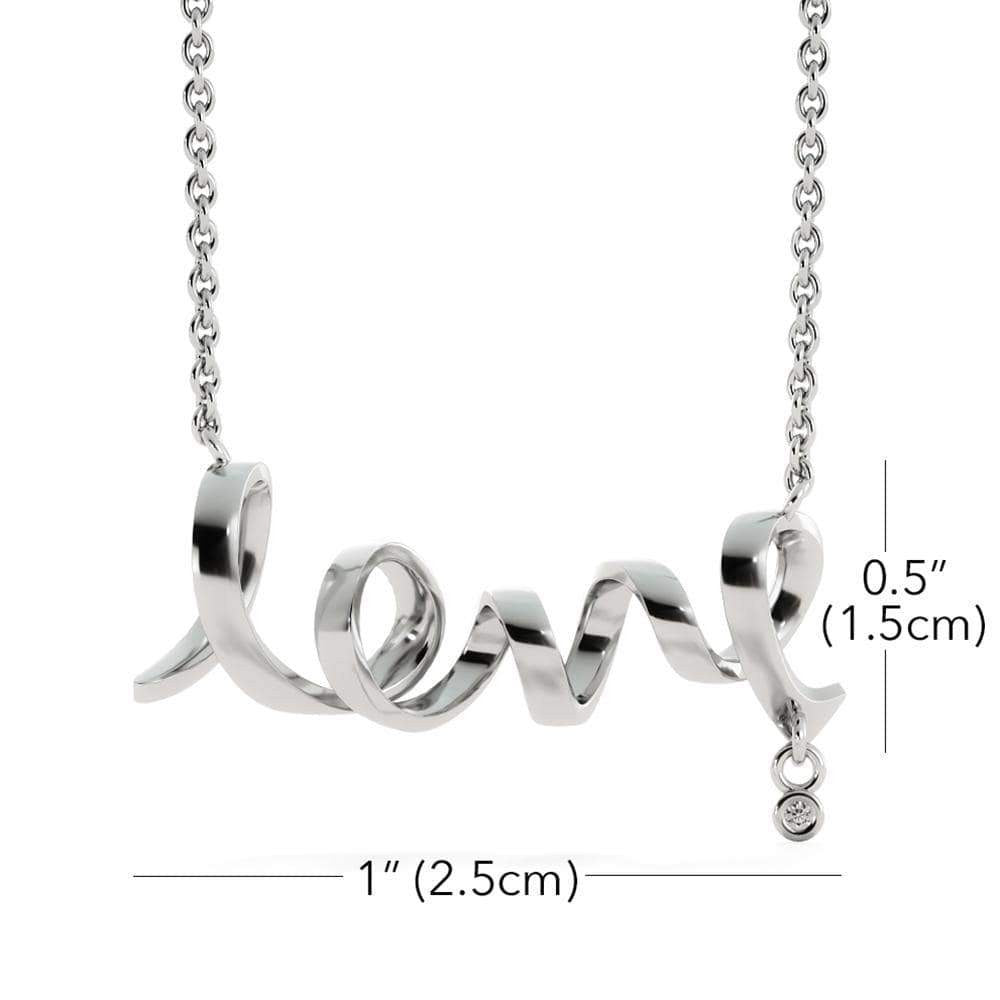 To My Gorgeous Wife Scripted Love Card Necklace Stainless Steel 16-22" Chain - Love Script Necklace