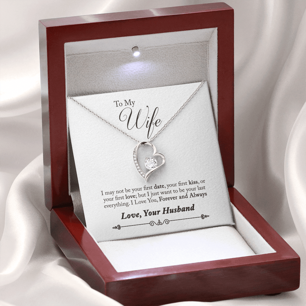 To My Wife Forever & Always Pendant 18k Gold or Stainless Steel 18" Necklace - Forever Love Necklace Gift Idea For Woman
