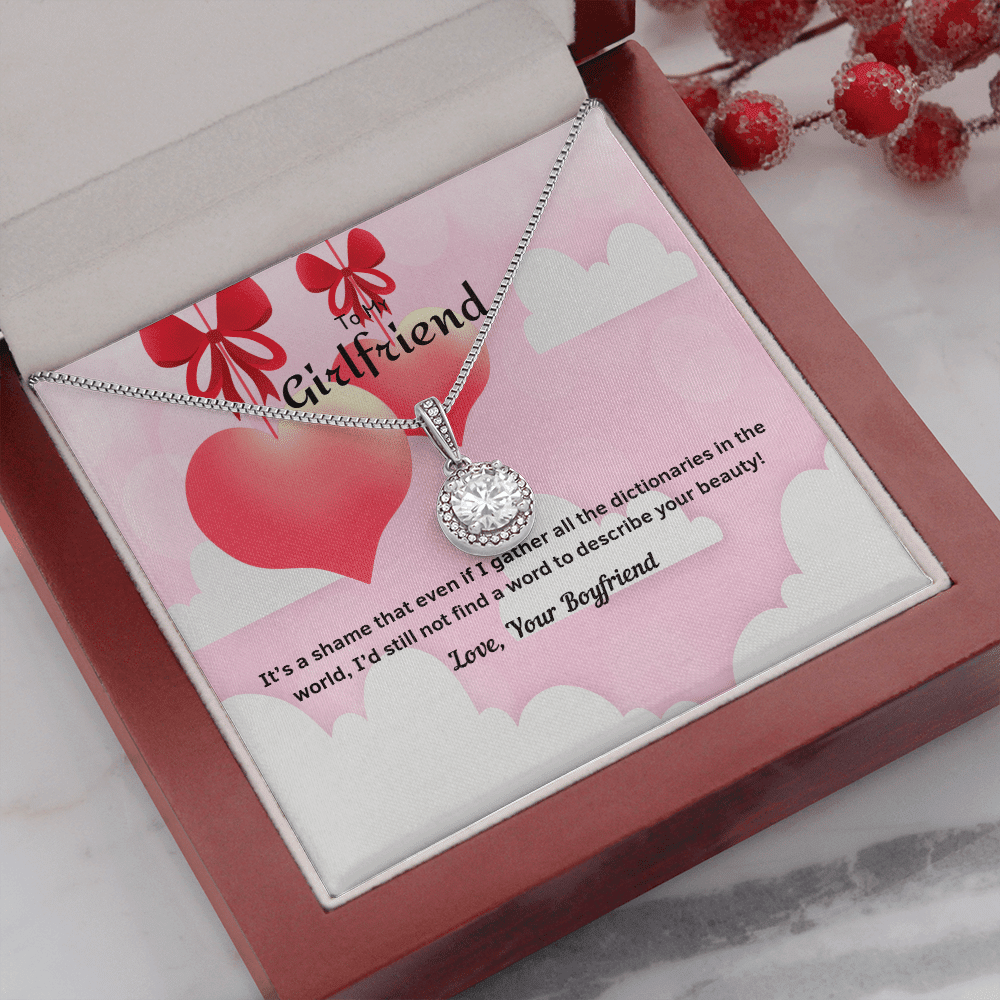 To My Girlfriend Valentines Gift No Word to Describe Your Beauty Eternal Union Necklace - Eternal Hope