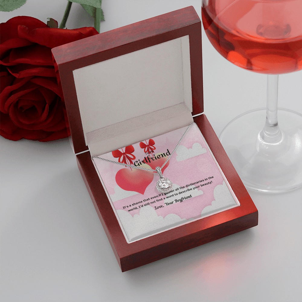To My Girlfriend Valentines Gift No Word to Describe Your Beauty Eternal Union Necklace - Eternal Hope
