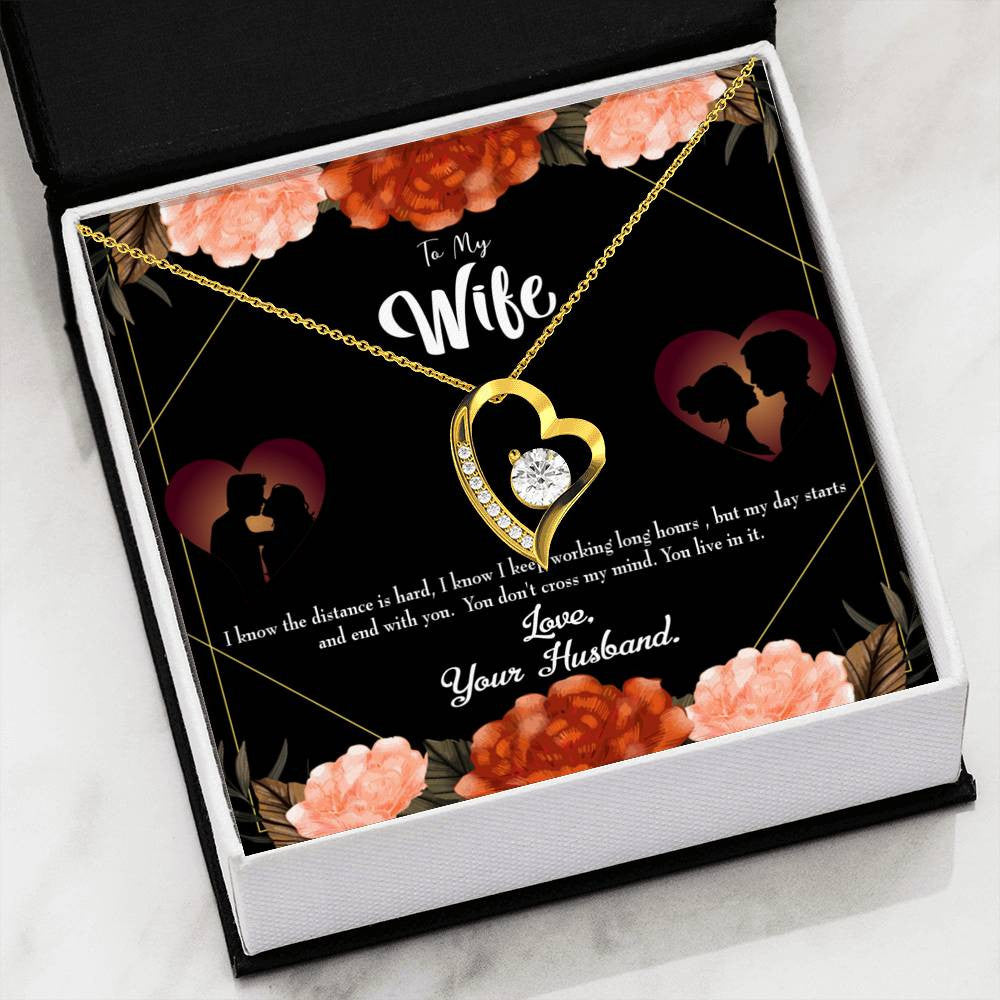 Gift For Wife Live In My Mind Forever Love NecklaceHeart Pendant Stainless Steel or 18k Gold - Forever Love Necklace Gift Idea For Woman