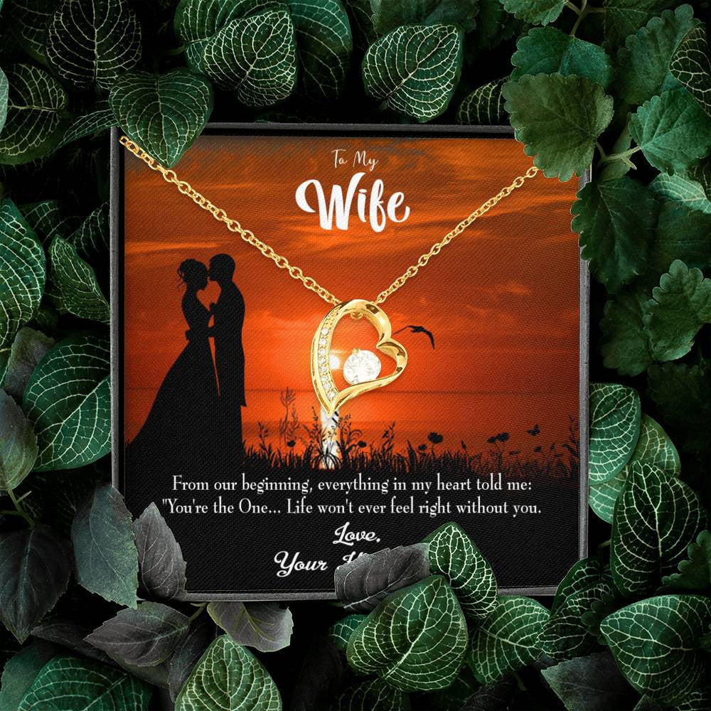 Gift For Wife You're The One! Forever Love NecklaceHeart Pendant Stainless Steel or 18k Gold - Forever Love Necklace Gift Idea For Woman