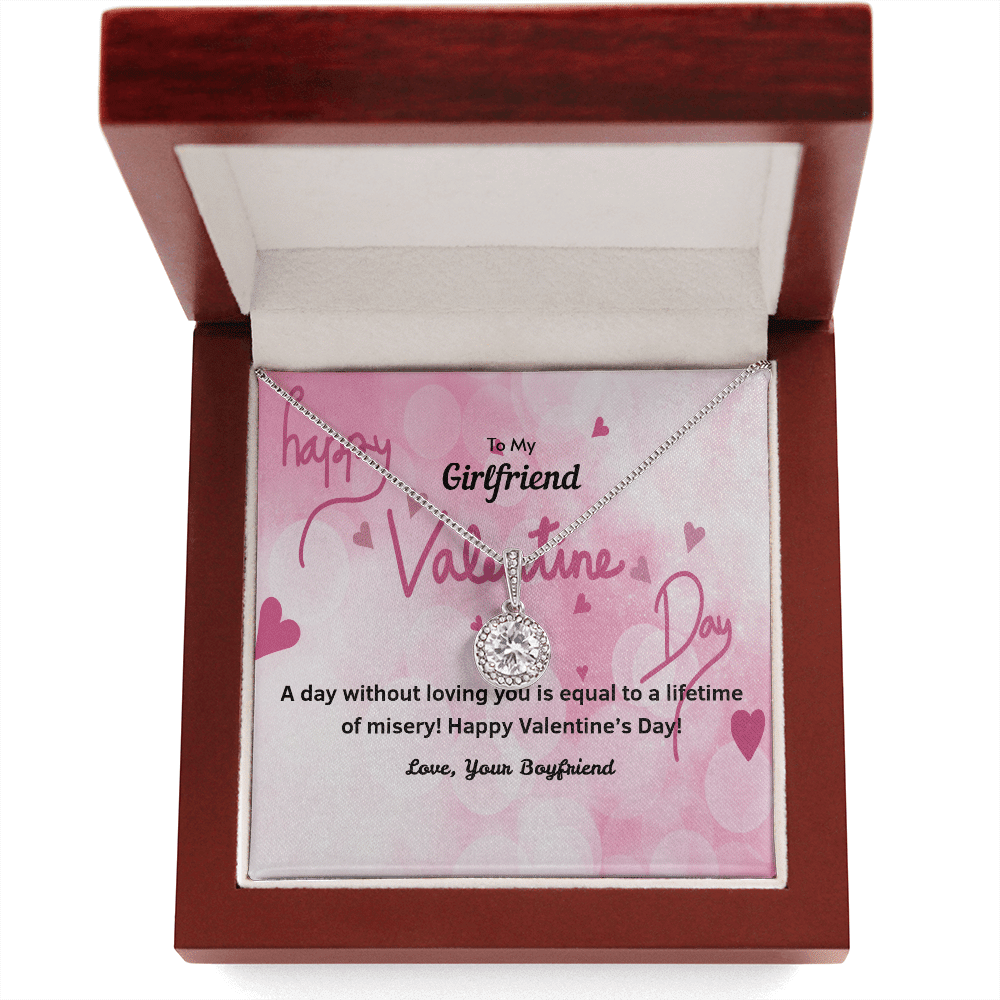 To My Girlfriend Valentines Gift A Day Without Loving You Hearts Eternal Union Necklace - Eternal Hope