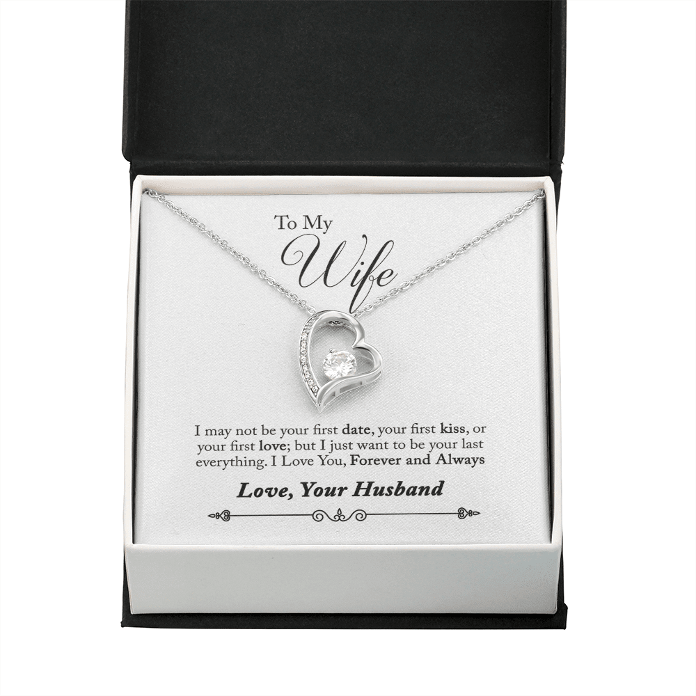 To My Wife Forever & Always Pendant 18k Gold or Stainless Steel 18" Necklace - Forever Love Necklace Gift Idea For Woman