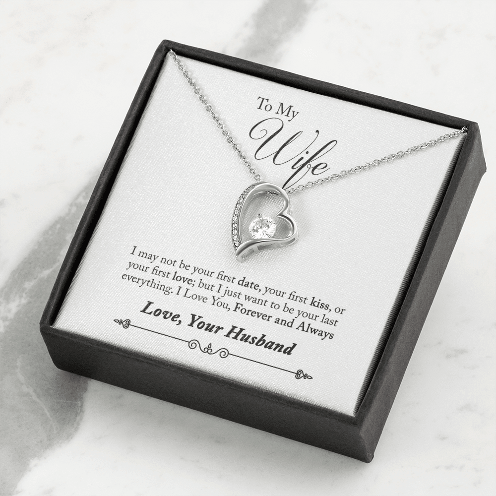 To My Wife Forever & Always Pendant 18k Gold or Stainless Steel 18" Necklace - Forever Love Necklace Gift Idea For Woman