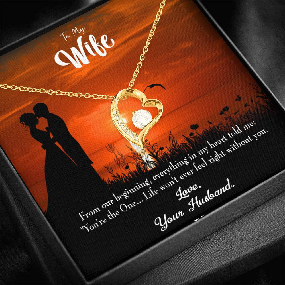 Gift For Wife You're The One! Forever Love NecklaceHeart Pendant Stainless Steel or 18k Gold - Forever Love Necklace Gift Idea For Woman