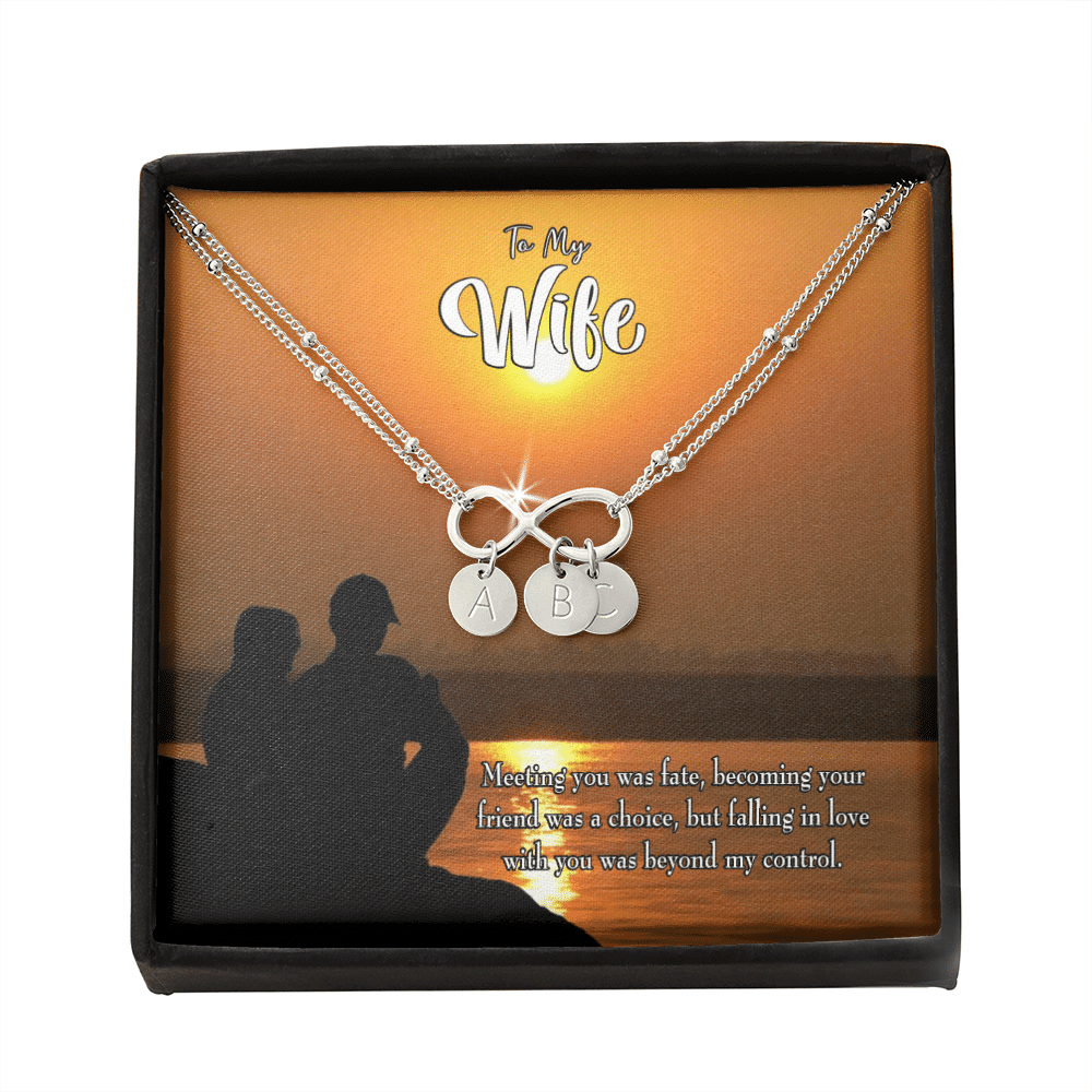 To My Wife You're My Faith Infinity Bracelet With Initial Charms - Infinity Bracelet