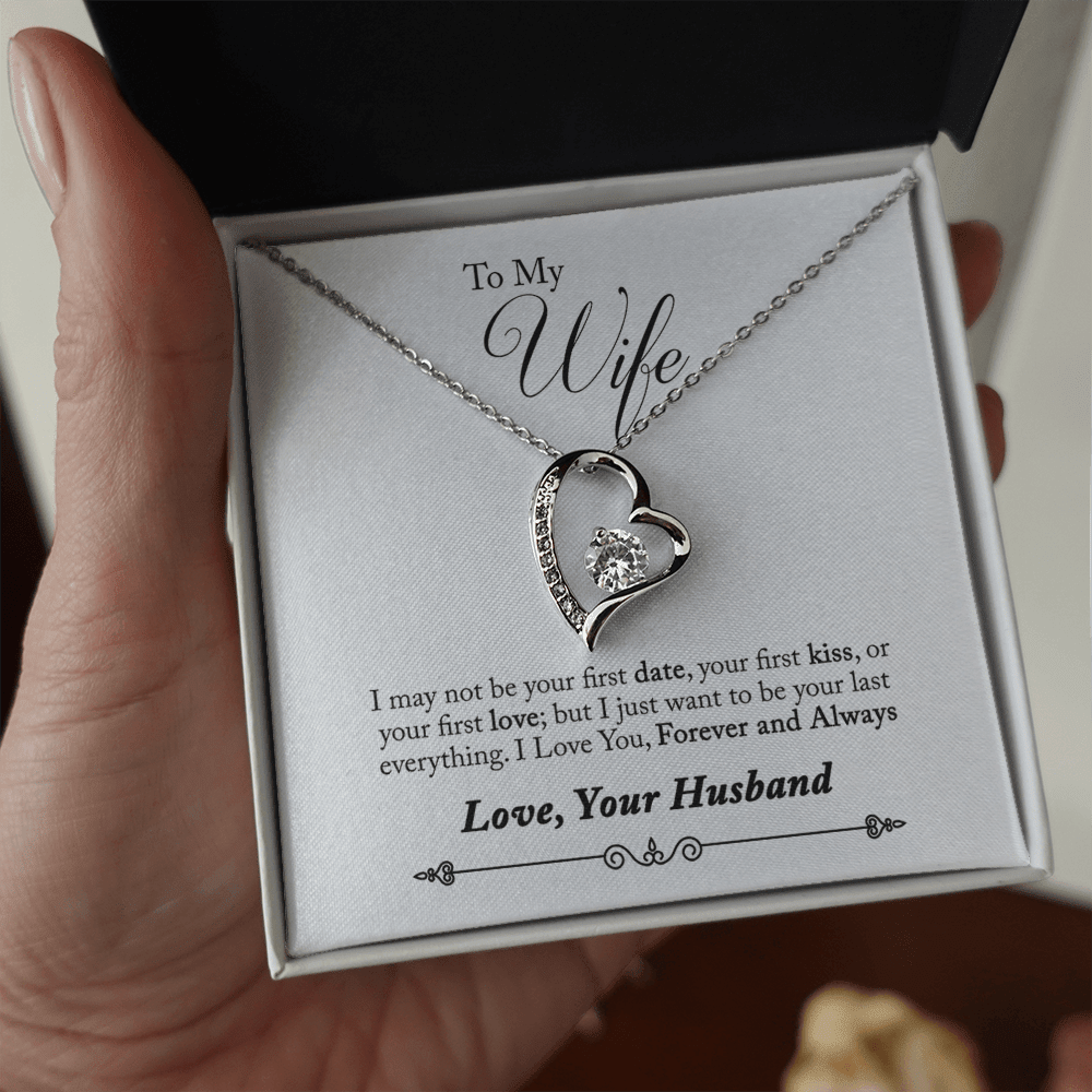 To My Wife Forever & Always Pendant 18k Gold or Stainless Steel 18" Necklace - Forever Love Necklace Gift Idea For Woman